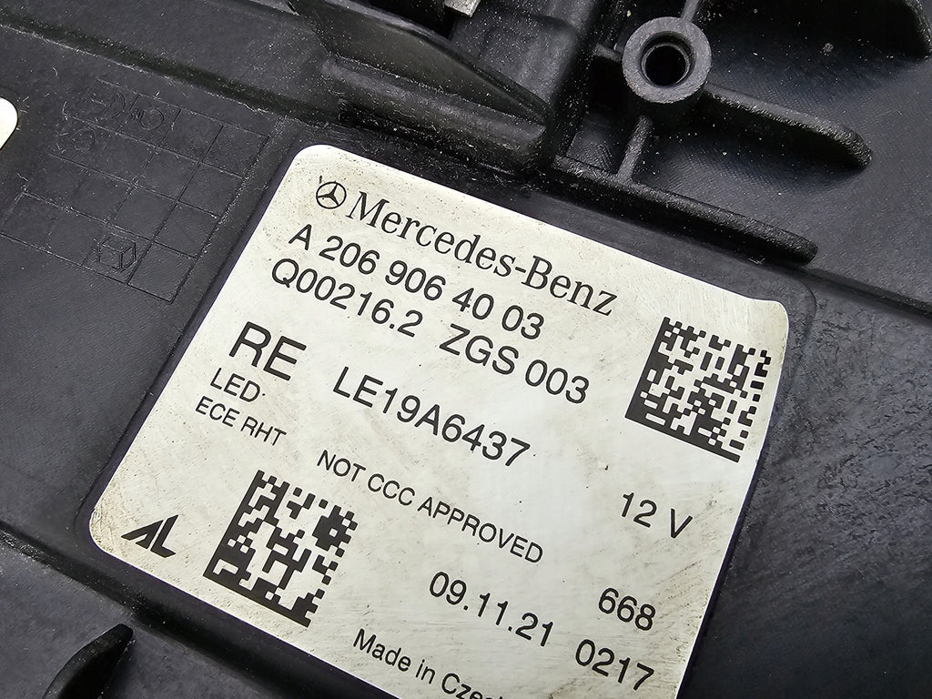 Frontscheinwerfer Mercedes-Benz W206 A2069064003 Full LED Rechts Headlight SCH6518857764wf