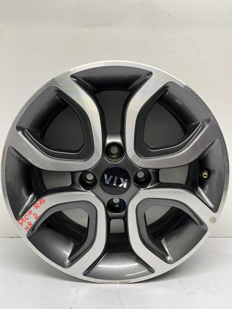 1x Alufelge 15 Zoll 6.0" 4x100 51ET Glanz Graphit 52910-G6300 Kia Picanto