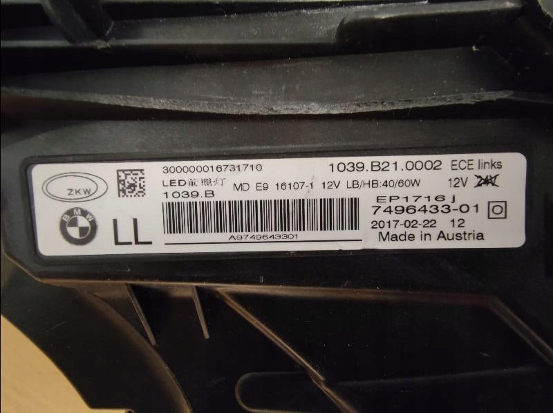 Frontscheinwerfer BMW 6 G32 7496433-01 LED Links Scheinwerfer Headlight SCH1271072556ga