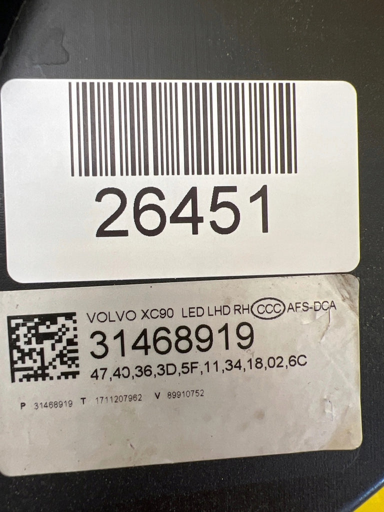 Frontscheinwerfer Volvo Xc90 31468919 LED Rechts Scheinwerfer Headlight SCH4503319241zb