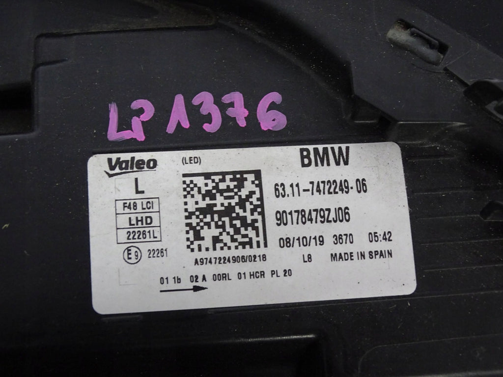 Frontscheinwerfer BMW X1 F48 PJT15091 7472259-06 Links Scheinwerfer Headlight SCH7669465253kn