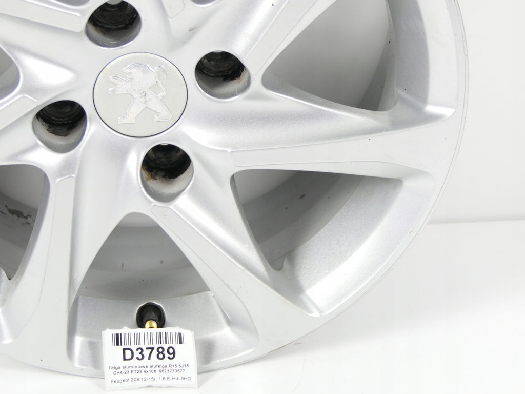 1x Alufelge 15 Zoll 6.0" 4x108 23ET 9673773577 Peugeot 208 I Rim Wheel FEL5704377641qk