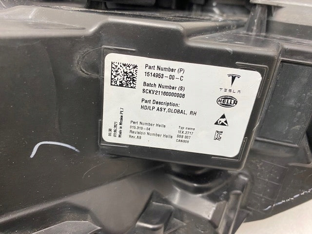 Frontscheinwerfer Tesla 3 Y 1514953-00-C Rechts Scheinwerfer Headlight