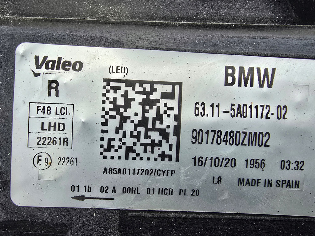 Frontscheinwerfer BMW X1 F48 5A01172-02 Rechts Scheinwerfer Headlight SCH1188798479ud