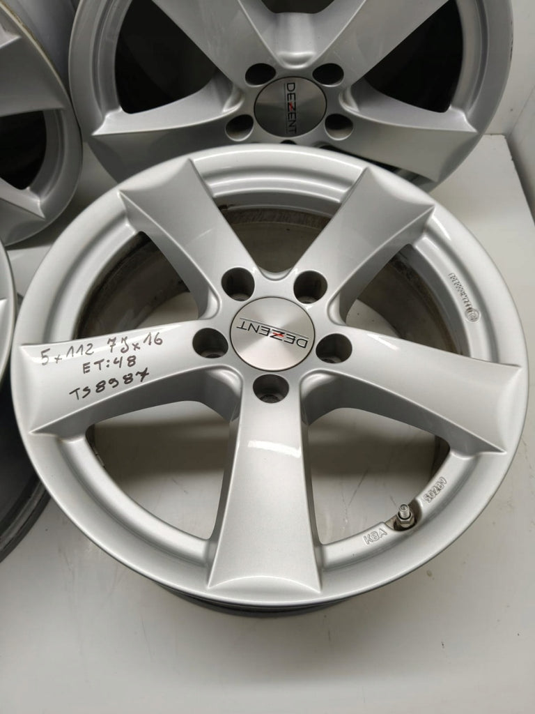 4x Alufelge 16 Zoll 7.0" 5x112 48ET Glanz Silber TS8987 Skoda I Rim Wheel FEL6532415419gz