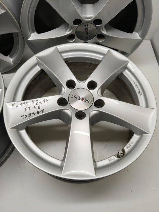 4x Alufelge 16 Zoll 7.0" 5x112 48ET Glanz Silber TS8987 Skoda I Rim Wheel FEL6532415419gz