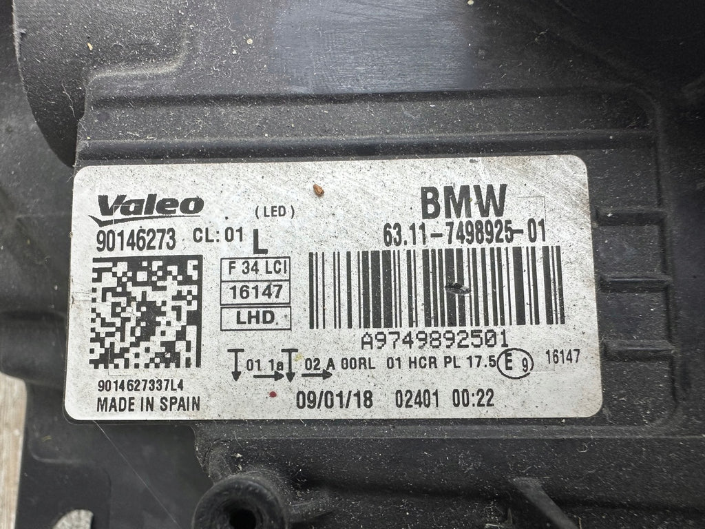 Frontscheinwerfer BMW 3 F34 7498925-01 Full LED Links Scheinwerfer Headlight SCH3081446460fs