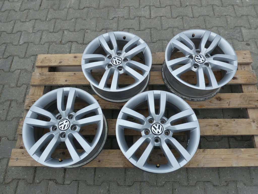 4x Alufelge 16 Zoll 6.5" 5x112 33ET Glanz Silber 5N0601025R VW Tiguan Rim Wheel FEL8002013982qf