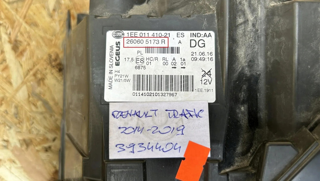 Frontscheinwerfer Renault Trafic III 260605173R Rechts Scheinwerfer Headlight SCH5444458808ju