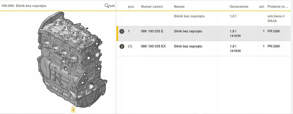 Motor Cupra Ibiza 06K100035E 1.8 TSI 192PS 141kW 98TKm 2015 Benzin Unkomplett