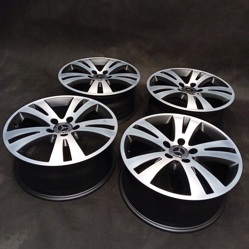 4x Alufelge 17 Zoll 7.5" 5x112 47ET Glanz Silber A2044010402 Mercedes-Benz W204 FEL2126045799jm