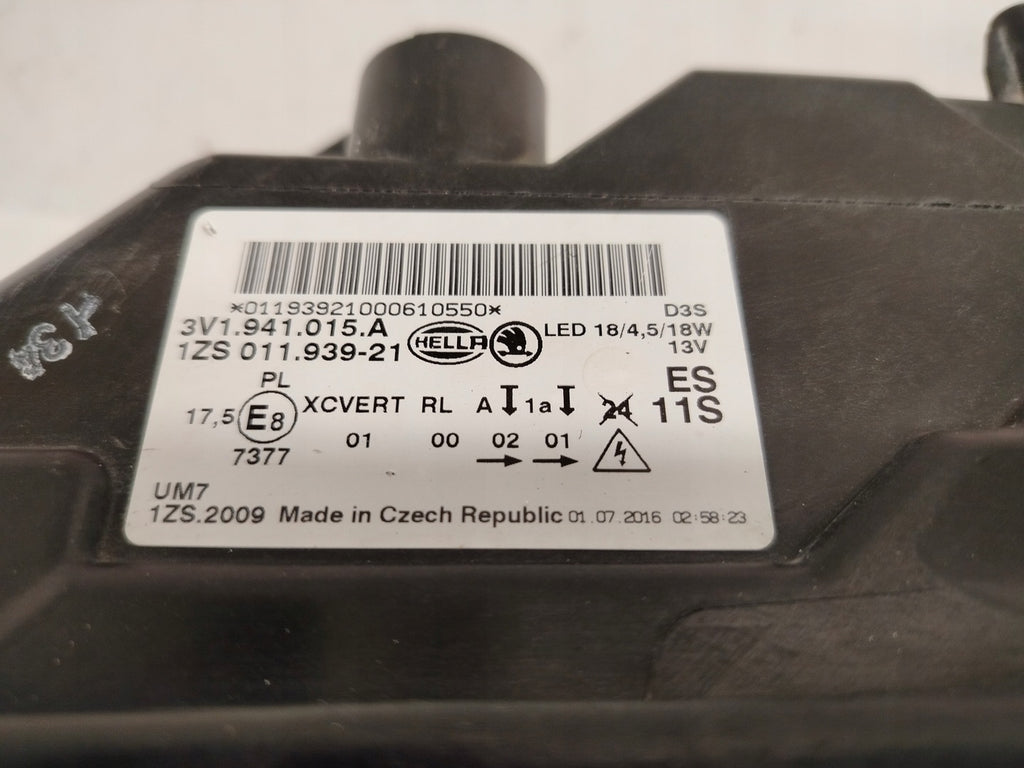 Frontscheinwerfer Skoda Superb III 3V1941015A Xenon Links Scheinwerfer Headlight