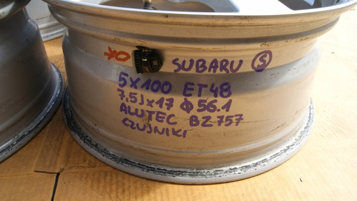 4x Alufelge 17 Zoll 7.5" 5x100 Subaru Rim Wheel FEL5019336610kc
