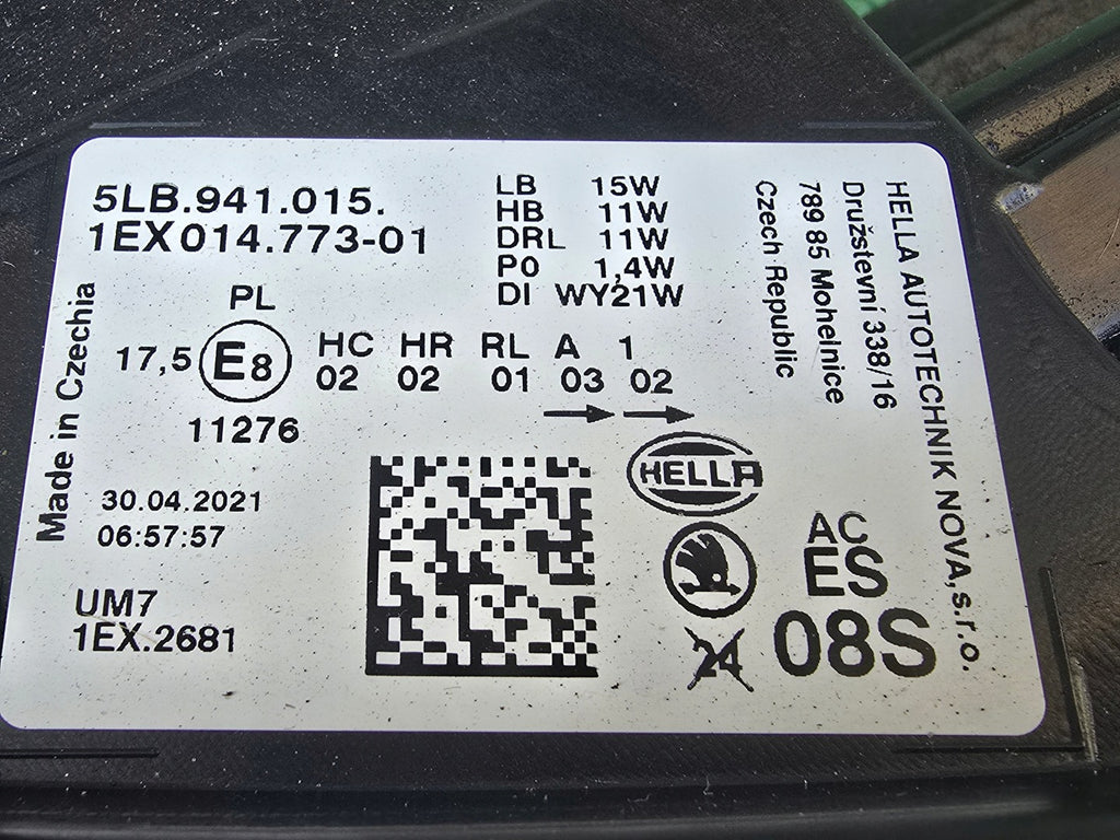 Frontscheinwerfer Skoda Enyaq 5LB941015 Full LED Ein Stück (Rechts oder Links)