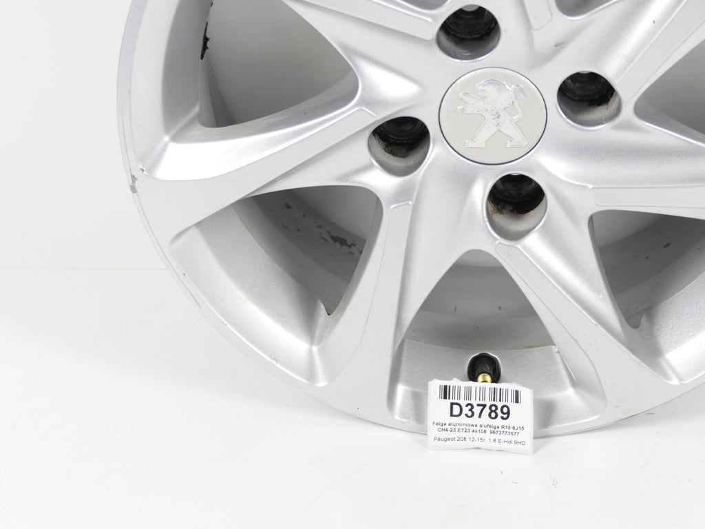 1x Alufelge 15 Zoll 6.0" 4x108 23ET 9673773577 Peugeot 208 I Rim Wheel FEL5704377641qk