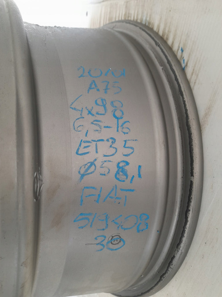 1x Alufelge 16 Zoll 6.5" 4x98 35ET Matt Graphit 51940830 Fiat Rim Wheel FEL1993206878zg