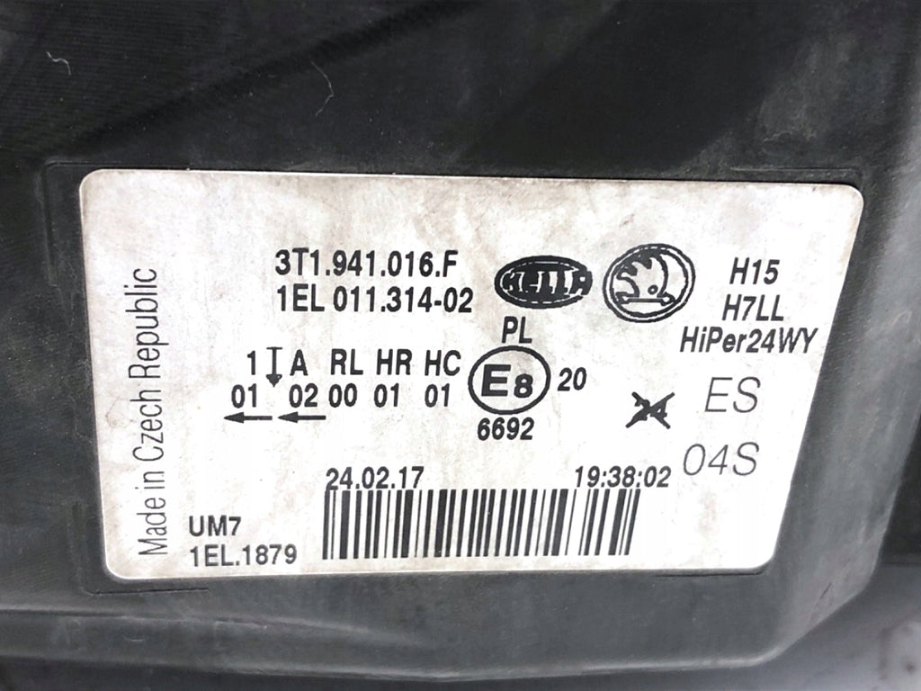 Frontscheinwerfer Skoda Superb II 3T1941016F Ein Stück (Rechts oder Links)