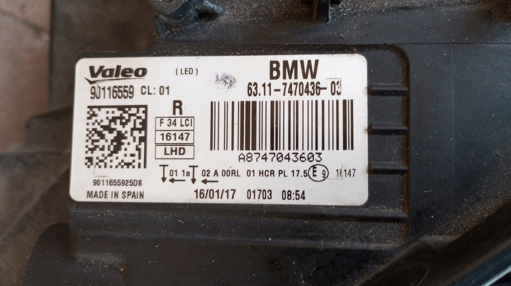 Frontscheinwerfer BMW F34 LCI-7470436 LED Rechts Scheinwerfer Headlight SCH3396555181ln