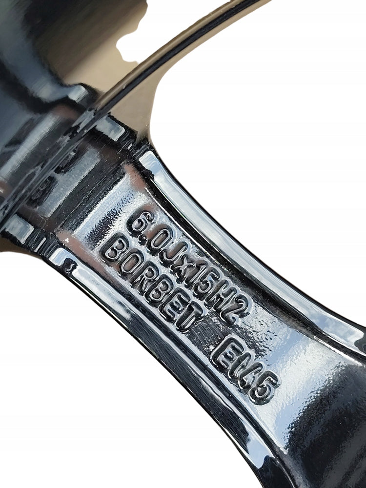 1x Alufelge 15 Zoll 6.0" 4x108 45ET Glanz Schwarz H1BJ-1007-J1A Ford Fiesta FEL7054558711we