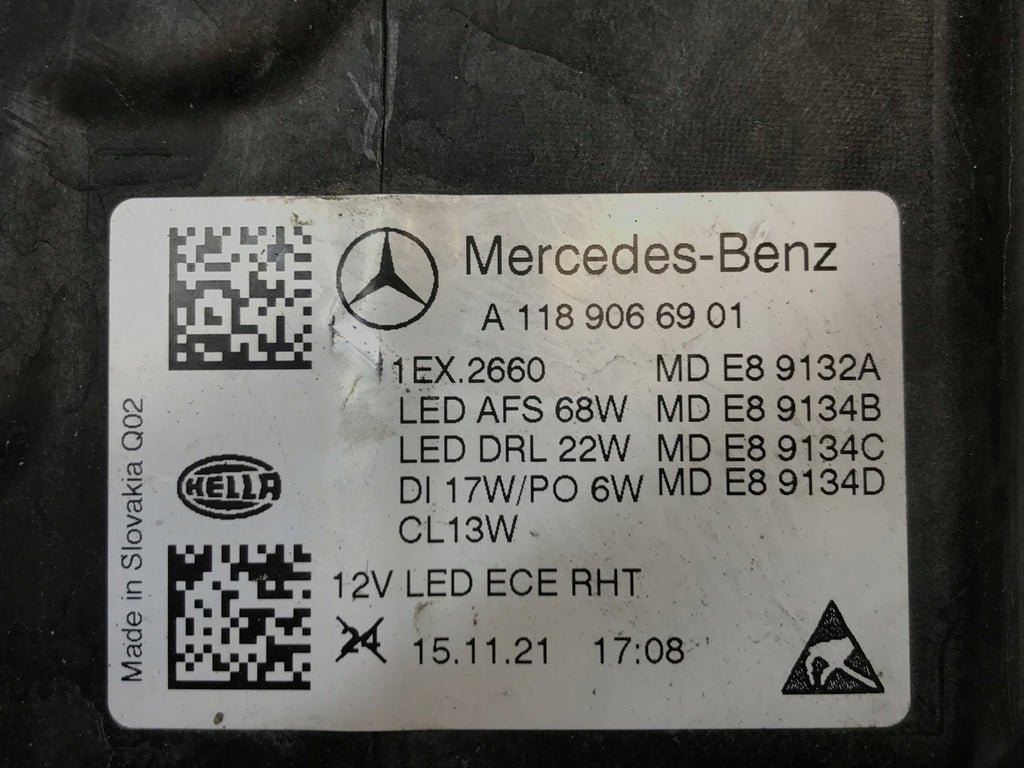 Frontscheinwerfer Mercedes-Benz Cla A1189066901 LED Links Scheinwerfer Headlight SCH2189227932yj