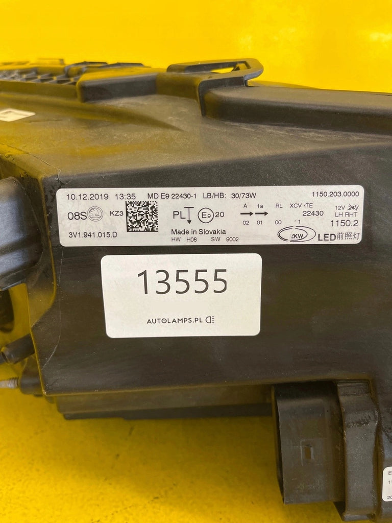 Frontscheinwerfer Skoda Superb III 3V1941015D LED Links Scheinwerfer Headlight