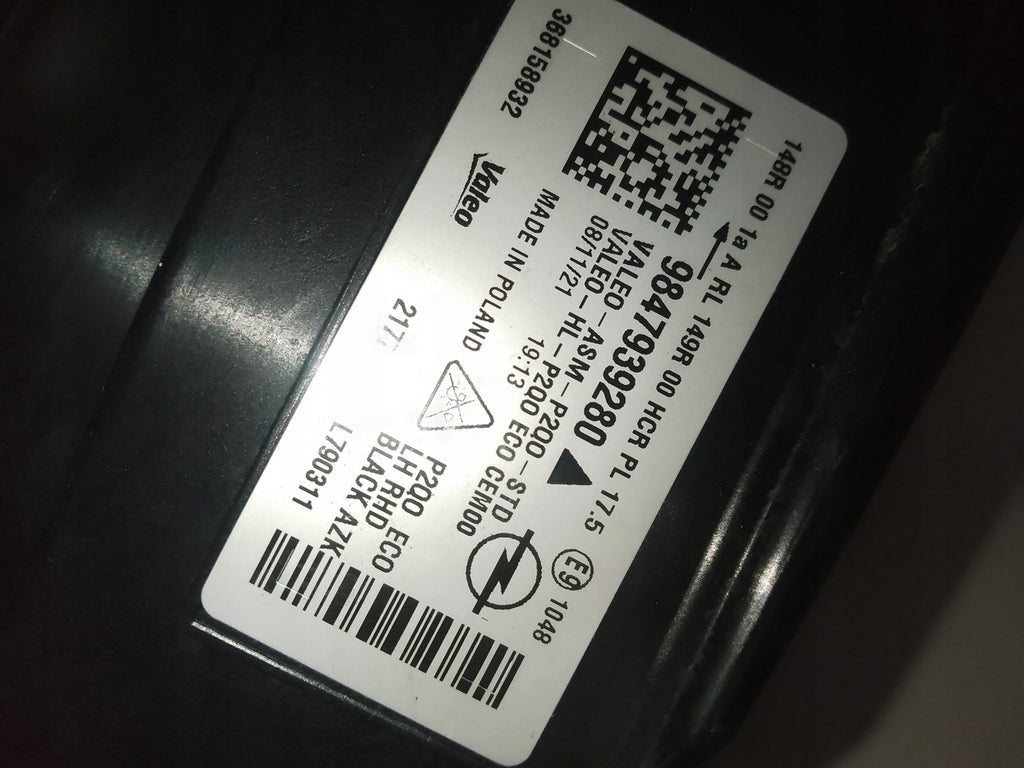 Frontscheinwerfer Opel 9847939280 Links Scheinwerfer Headlight