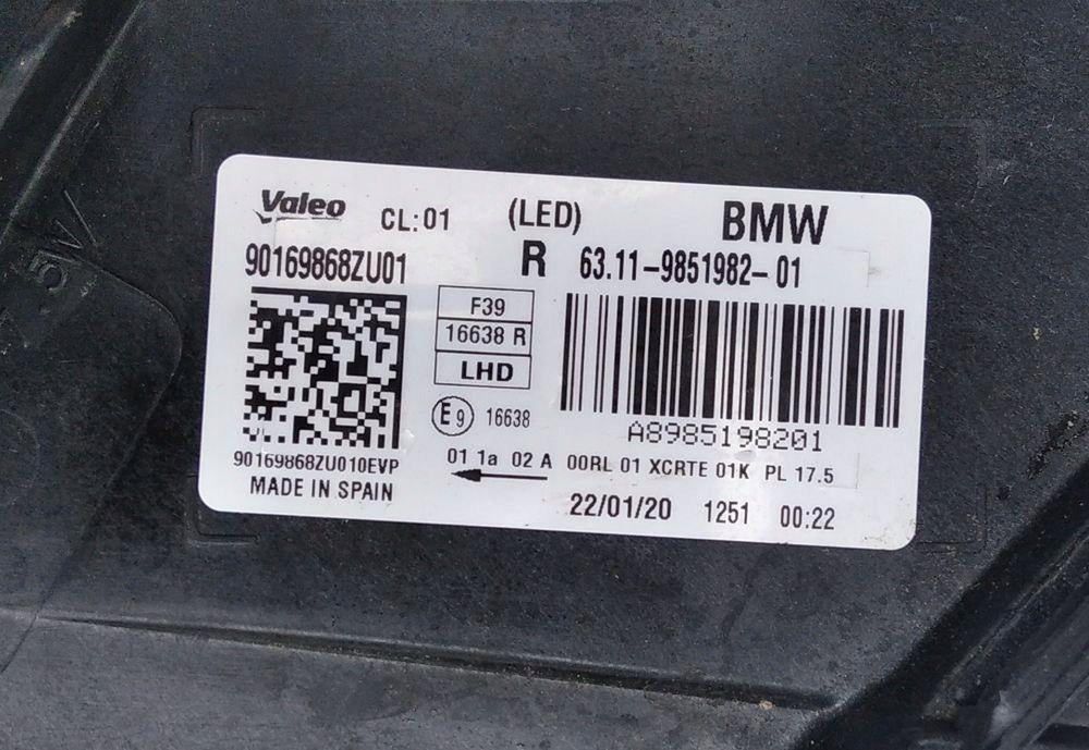 Frontscheinwerfer BMW X2 F39 9851982 LED Rechts Scheinwerfer Headlight SCH2849317468tj