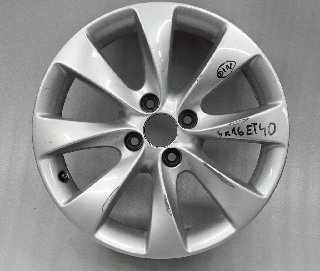 1x Alufelge 16 Zoll 6.0" 4x100 40ET Glanz Silber 31374019 Opel Corsa D Rim Wheel FEL6302488949ex