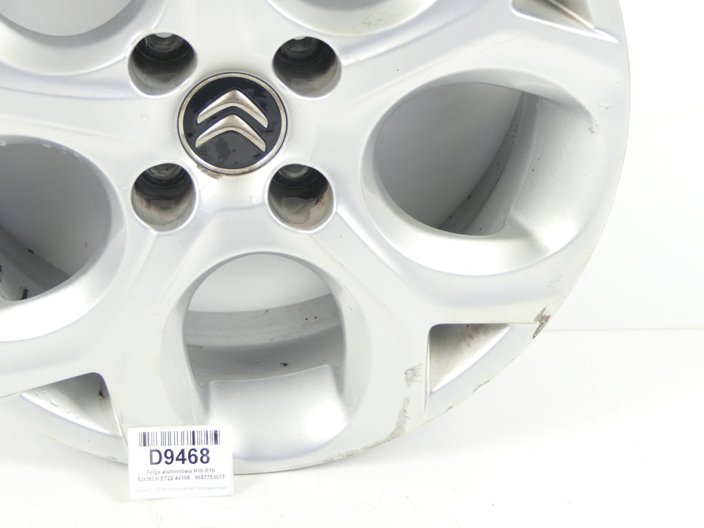 1x Alufelge 16 Zoll 6.0" 4x108 22ET 9687753077 Citroën C3 Ii Rim Wheel FEL7913445801tq