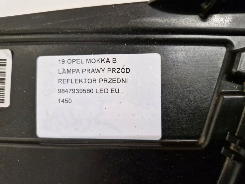 Frontscheinwerfer Opel Mokka 9847939580 LED Rechts Scheinwerfer Headlight SCH5460039408kc