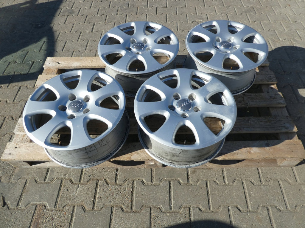 4x Alufelge 18 Zoll 7.5" 5x130 53ET Glanz Silber 4L0601025 Audi Rim Wheel