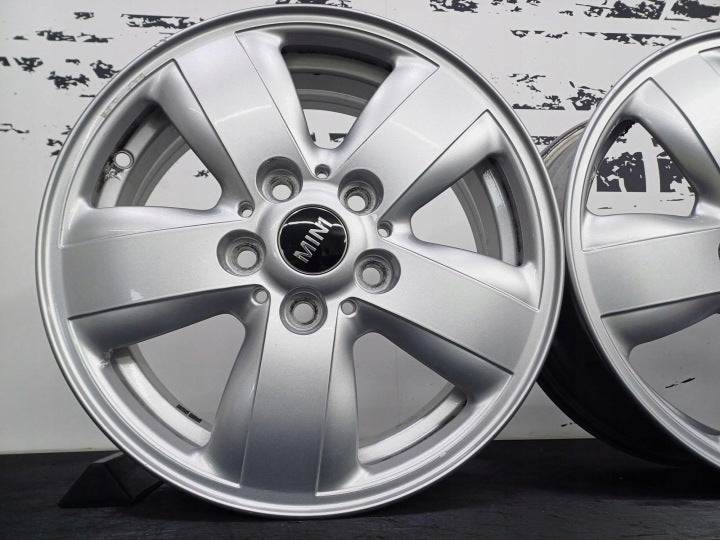 4x Alufelge 15 Zoll 5.5" 5x112 46ET Glanz Silber 6855110 Mini Rim Wheel FEL2690844308dy