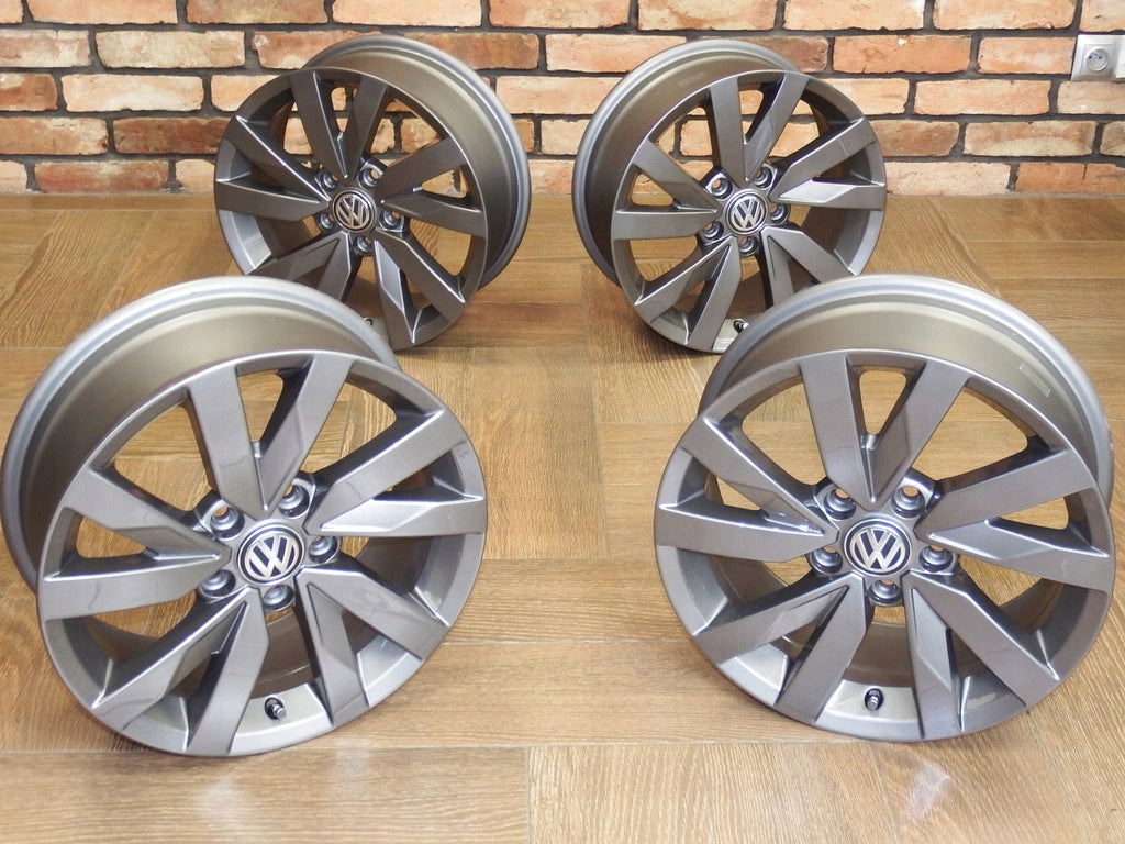 4x Alufelge 16 Zoll 6.5" 5x112 41ET Glanz Grau VW Passat Rim Wheel FEL2341384431gd