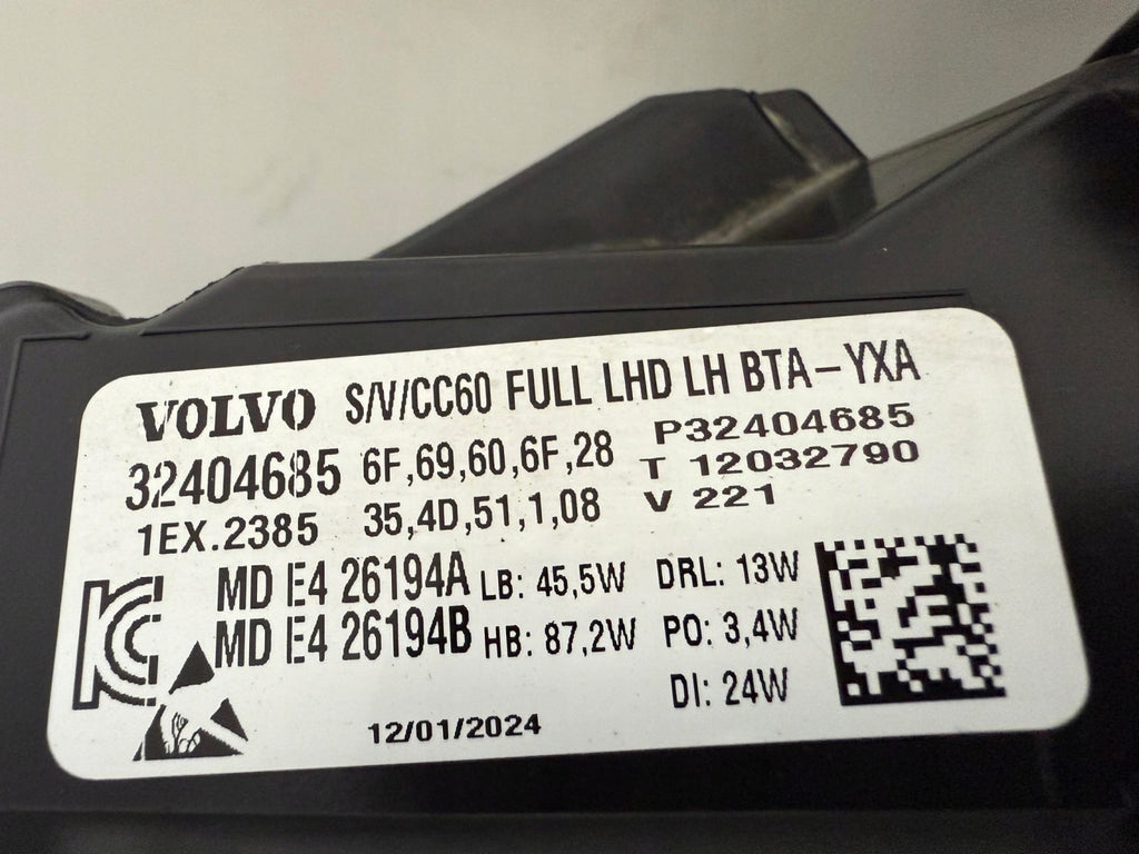 Frontscheinwerfer Volvo V60 II S60 III 32404685 Full LED Links Headlight SCH5840297184ba