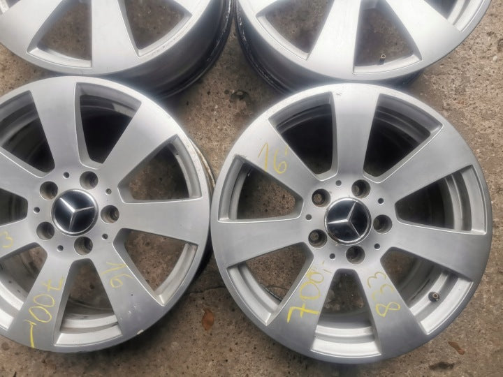 4x Alufelge 16 Zoll 7.5" 5x112 43ET Silber Mercedes-Benz Rim Wheel FEL9014823349nw