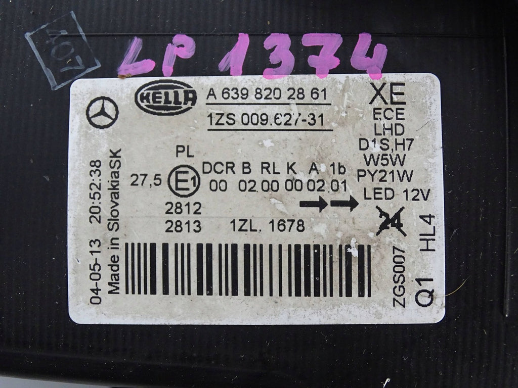 Frontscheinwerfer Mercedes-Benz Viano W639 Vito A6398202861 Links Headlight SCH3887608513ff