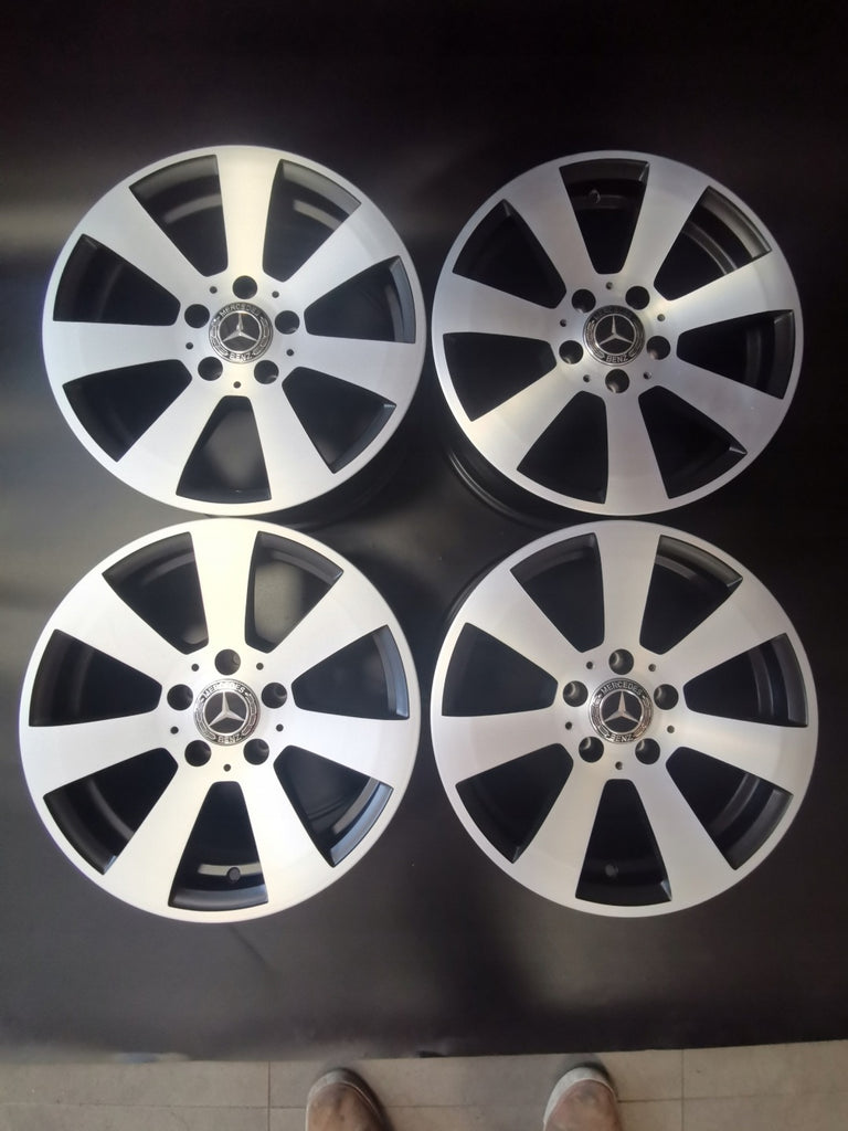 4x Alufelge 16 Zoll 7.0" 5x112 48ET Glanz Silber A2044011102 Mercedes-Benz W204 FEL2997329089xb
