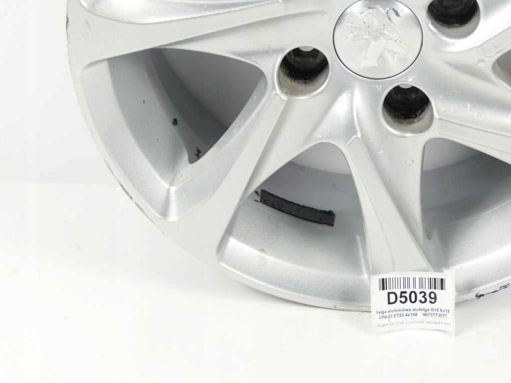 1x Alufelge 15 Zoll 6.0" 4x108 23ET 9673773577 Peugeot 208 I Rim Wheel FEL7397800938to