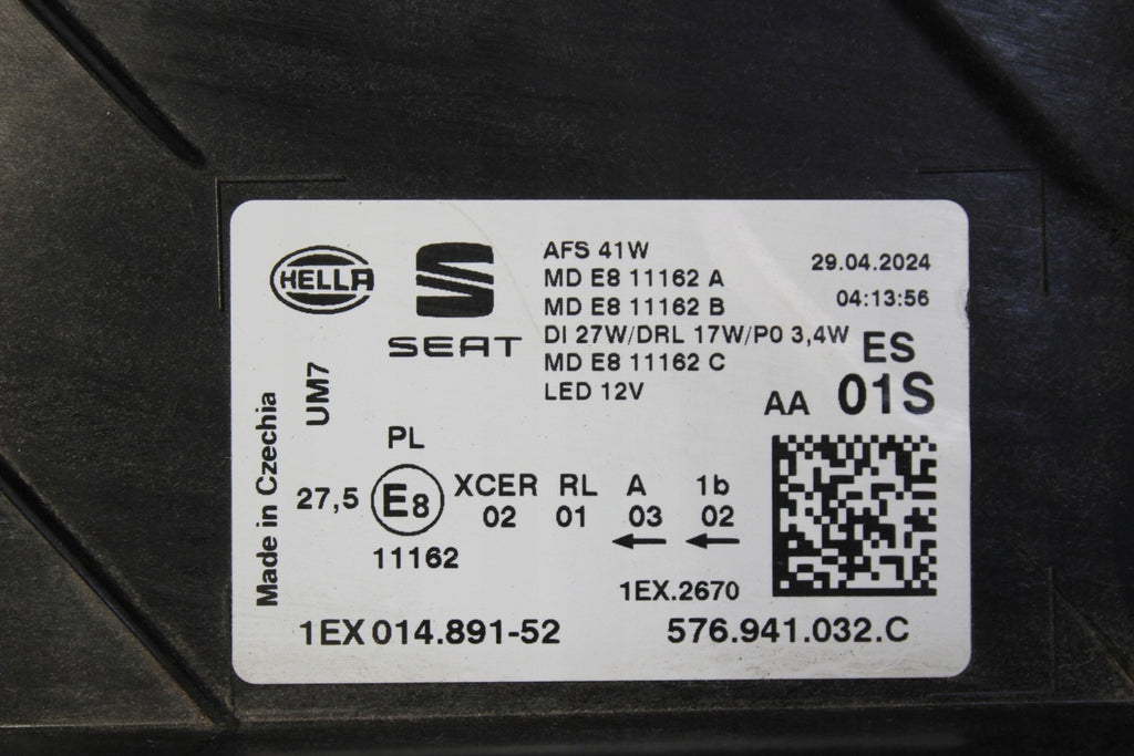 Frontscheinwerfer Seat Ateca 576941032C LED Rechts Scheinwerfer Headlight