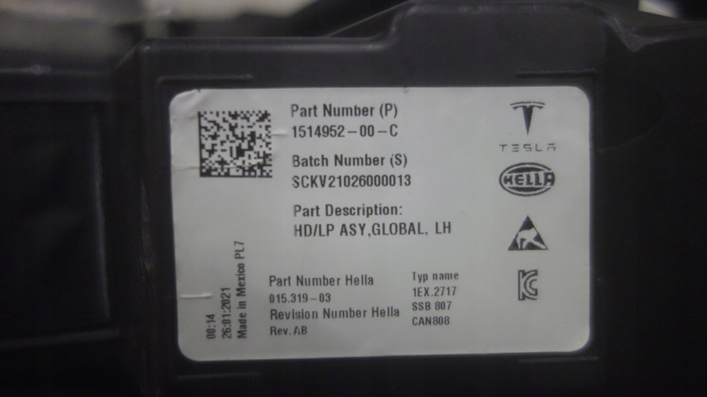 Frontscheinwerfer Tesla 3 Y 1514952-00-C LED Links Scheinwerfer Headlight SCH5709809949sc