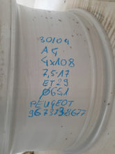 Load image into Gallery viewer, 1x Alufelge 17 Zoll 7.5" 4x108 29ET Glanz Silber 9673738677 Opel Rim Wheel FEL3396942915mk