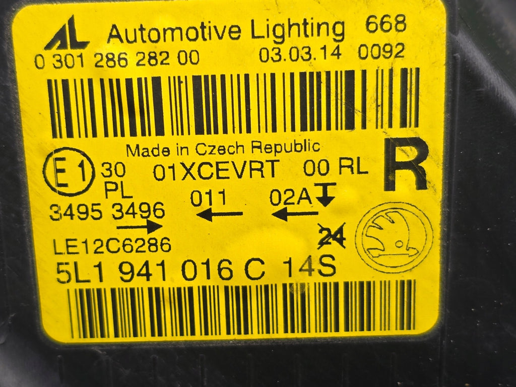 Frontscheinwerfer Skoda Yeti 5L1941016C Xenon Rechts Scheinwerfer Headlight SCH6405053249ec