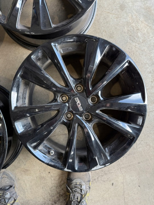 4x Alufelge 17 Zoll 7.0" 5x114.3 50ET Glanz Schwarz KBA49962 Rim Wheel FEL8865008779pu