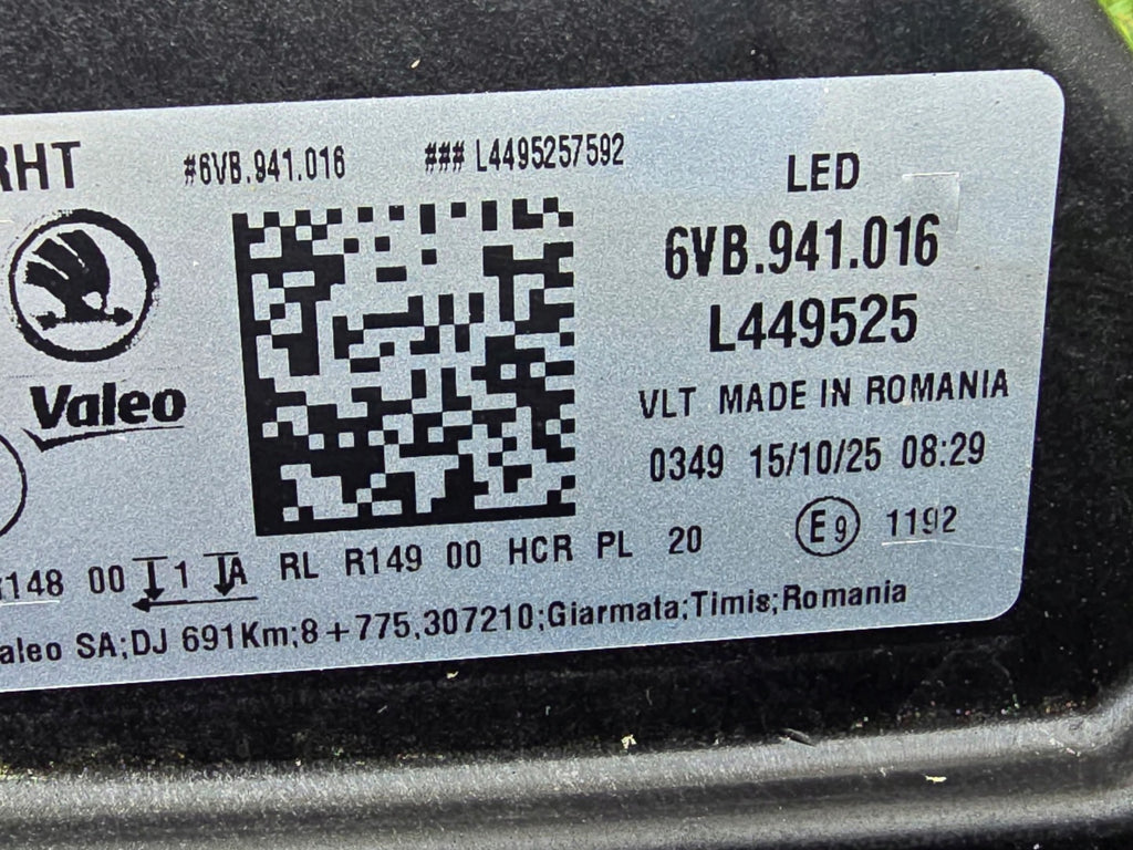 Frontscheinwerfer Skoda Fabia I 6VB941016 LED Rechts Scheinwerfer Headlight SCH6902876752zo