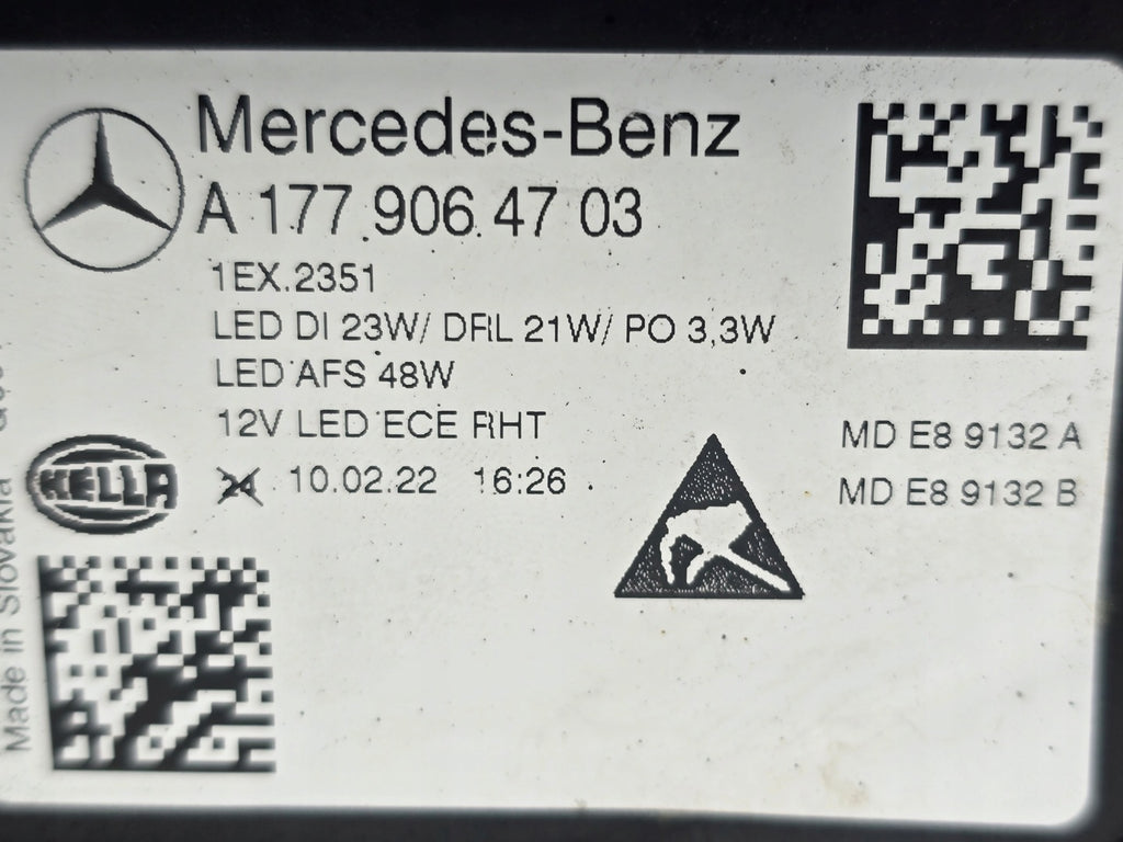 Frontscheinwerfer Mercedes-Benz W177 A1779064703 Links Scheinwerfer Headlight SCH3768030701yu