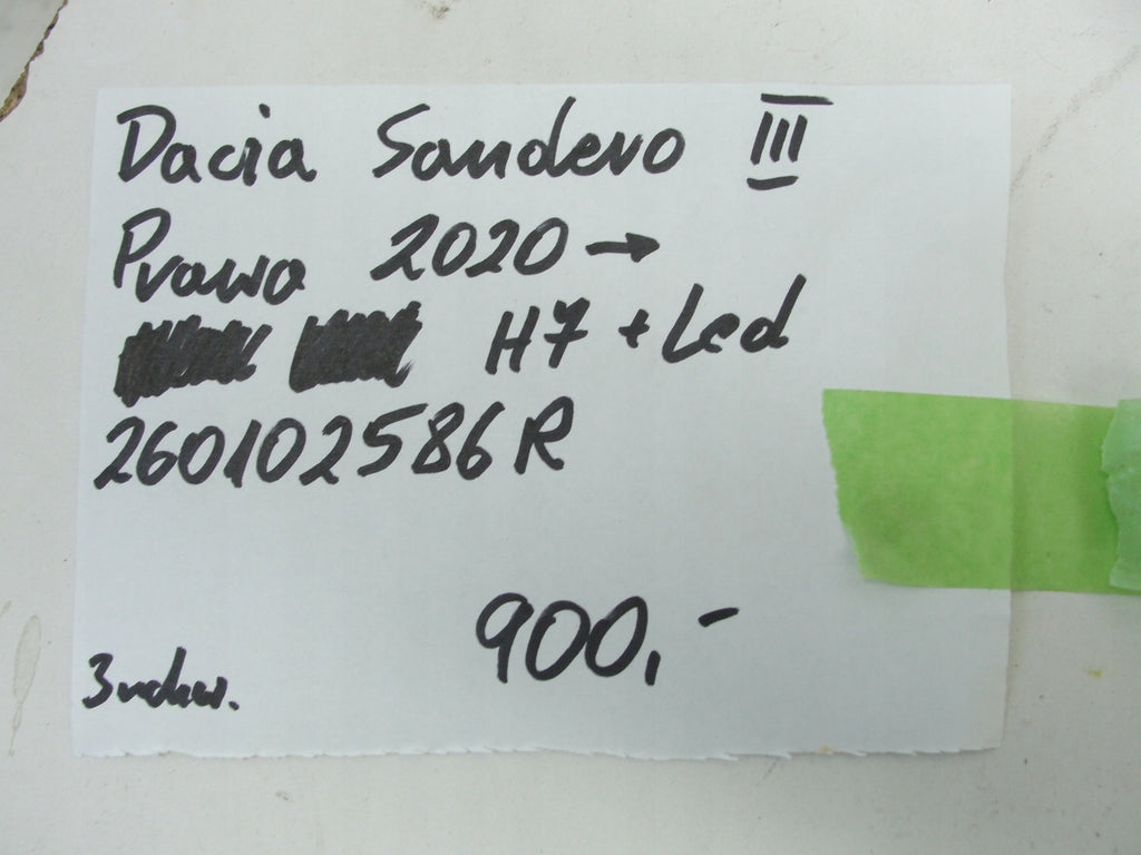 Frontscheinwerfer Dacia Sandero III Logan 260102586R LED Rechts Headlight