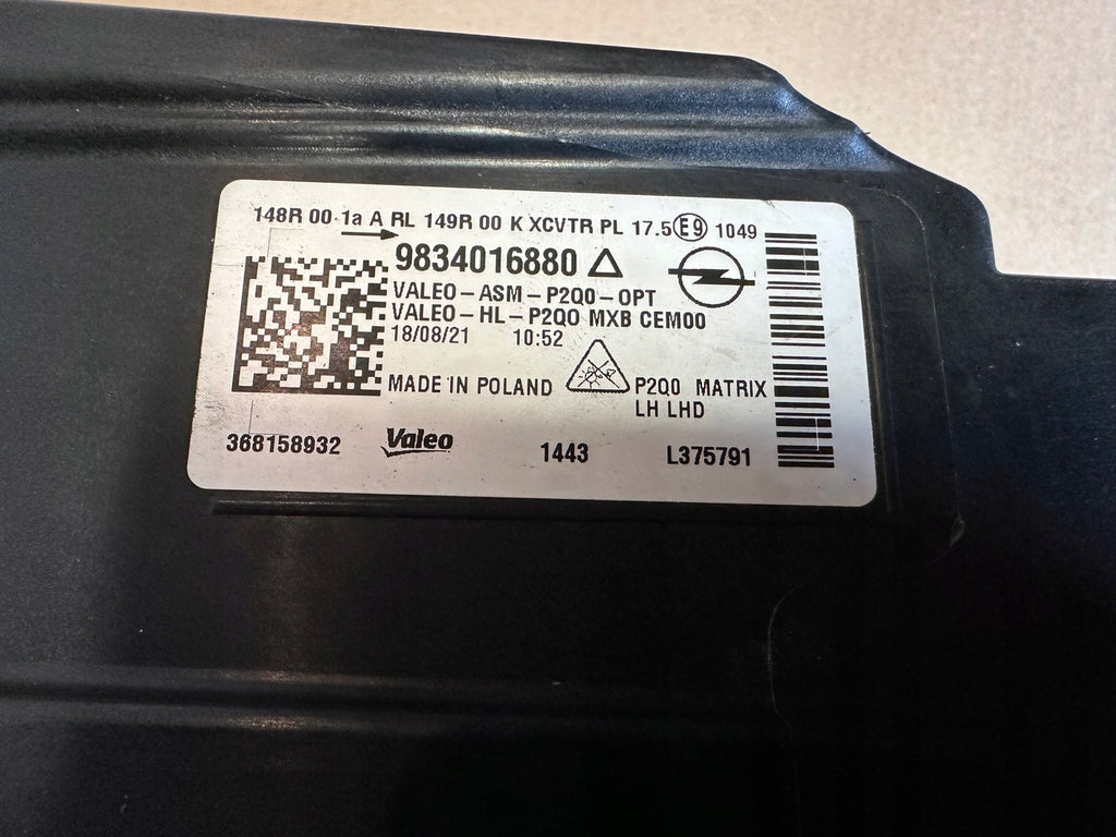 Frontscheinwerfer Opel Mokka 9834016880 368158932 Full LED Links Headlight