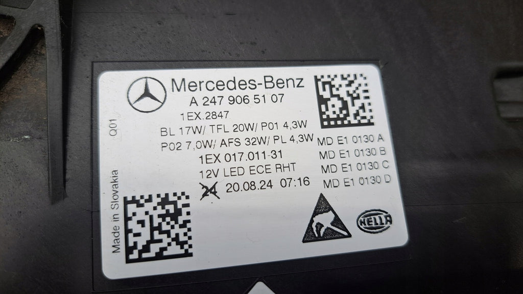Frontscheinwerfer Mercedes-Benz W247 A2479065107 Full LED Links Headlight SCH6925683440of