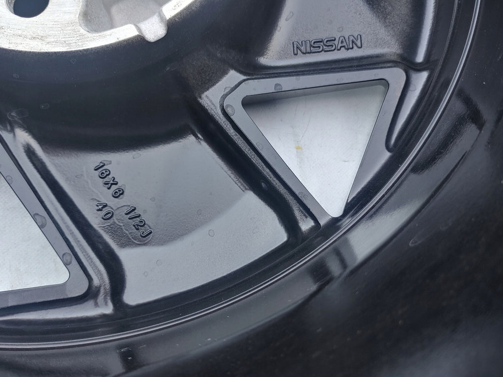1x Alufelge 16 Zoll 6.5" 5x114.3 40ET Glanz Schwarz R32665 Nissan Leaf Rim Wheel