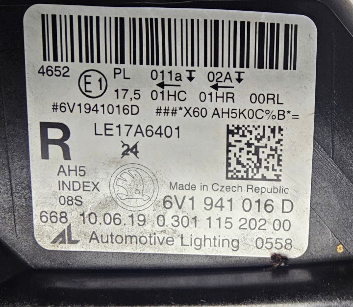 Frontscheinwerfer Skoda Fabia III 6V1941016D LED Rechts Scheinwerfer Headlight SCH9108374028up